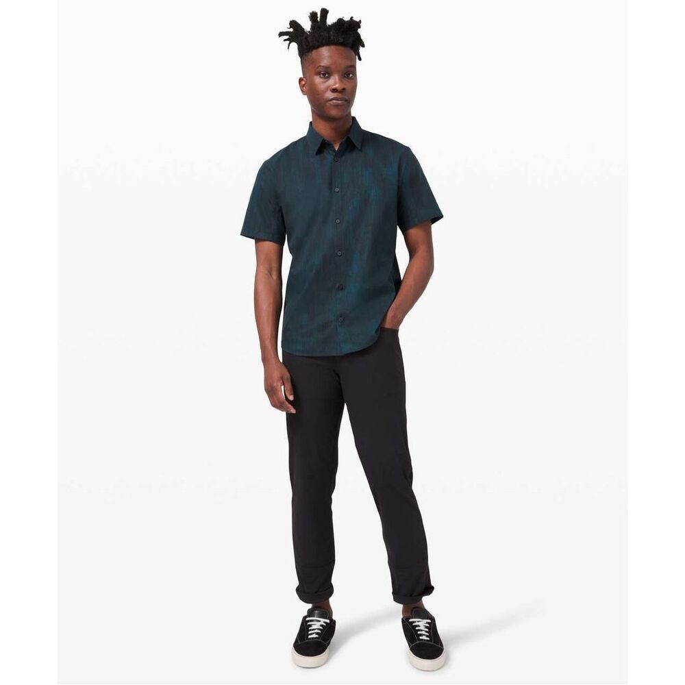 Lululemon Athletica Airing East Short Sleeve Button-Down
